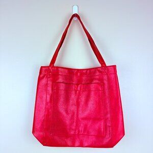 Vegan Leather Tote Bag – Magnetic Snap, Front Pocket & Interior Zip